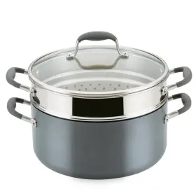 86975120 Anolon Advanced Home 8.5 Quart Stockpot With Steamer Insert Moonstone