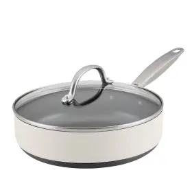 89194637 Anolon Achieve 3 Quart Hard Anodized Nonstick Saute Pan With Lid Cream