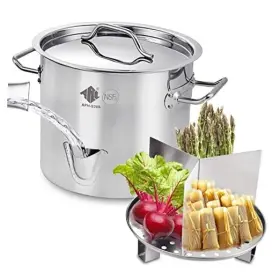 Arc Usa 679833201207 Stainless Steel Tamale Steamer Pot With Easy-fill Water Spout Seafood 20qt