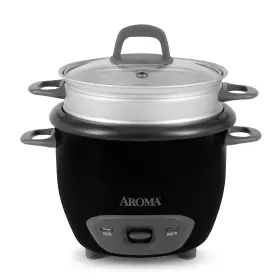 Arc-743 Aroma 021241117432 Housewares 6-cup Cooked Pot-style Rice Cooker And Food Steamer Black Arc-743-