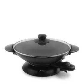 Aew-307 Aroma Electric Wok 5 Quart Black Cast Metal Nonstick Lid Adjustable Temperature