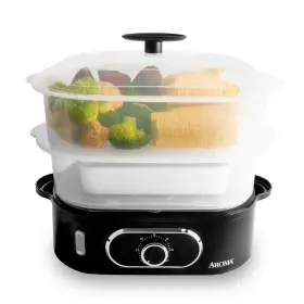 Afs-147b Aroma Double Food Steamer Basket And Electric Rice With Easy-read Water L