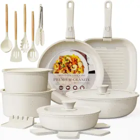 A60.cs23202a-c Astercook 23 Pcs Pots And Pans Set Non Stick Ceramic Cookware Detachable Ha
