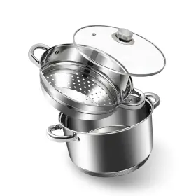 Hs-203 Aufranc 4 Quart 18/10 Stainless Steel Tri-ply Stockpot And Steamer