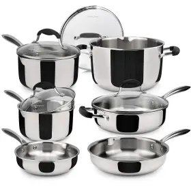 Avacraft 600030335114 18/10 Stainless Steel Cookware Set Premium Pots And Pans Kitchen