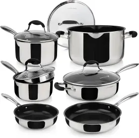 Avacraft 860007190155 Premium Ceramic Non Stick Cookware Set 100% Pfoa Ptfe Toxin 10-pc