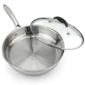 B07qb9hr9l Avacraft 18/10 10 Inch Stainless Steel Frying Pan With Lid Side Spouts Induction Ve
