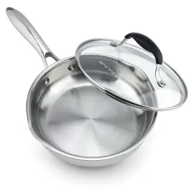 It-basket-21h-516 Avacraft 8 Inch Tri-ply Stainless Steel Frying Pan With Lid Side Spouts Induc