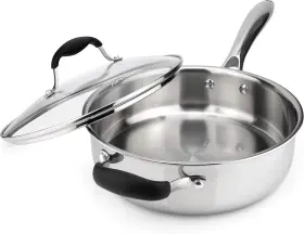 Wd-rfgz-53gl Avacraft 18/10 Tri-ply Stainless Steel Saute Pan With Lid 3.5 Qt Silver