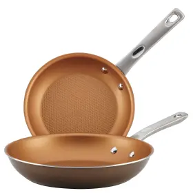Ayesha 631899107633 Curry Home Collection Nonstick Frying Pan Set / Fry Skillet - 9