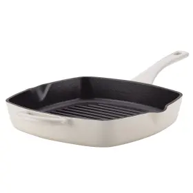 Ayesha 631899474353 Curry Collection Cast Iron Square Grill Pan With Pour Spouts 10-inch French