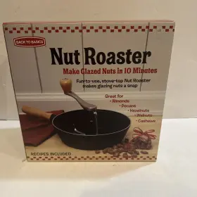 Back To Basics 018579186506 Nut Roaster Non-stick Aluminum Stove-top Black- In Box