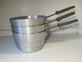 83114 Bakers & Chefs 83114/014 And 2.75 Quart Restaurant Saucepan Pan Cooking Pot Made In Usa Lot Of 3