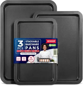 Bakbk3pc Bakken- Swiss 3 Piece Set Nonstick Carbon Steel Oven Bakeware Black