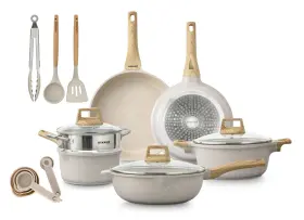 Bkcas14crm Bakken- Swiss Bakken-swiss 14-piece Kitchen Cookware Set Granite Non-stick Eco-friendl