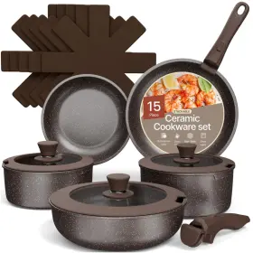 Bakkenmaster B0dllkvz1x Bakken- Swiss Kitchen Cookware Set - Nonstick Granite Coating Pots