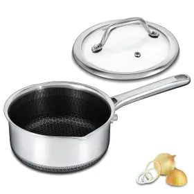 Sp-20 Bakoniion Hybrid Nonstick 2 Quart Saucepan With Lid Stainless Steel Honeycomb P