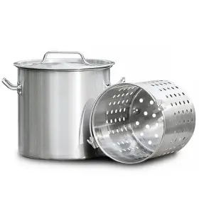 99937-h Barton 21 Quart Stainless Steel Stock Pot With Strainer Basket And Lid