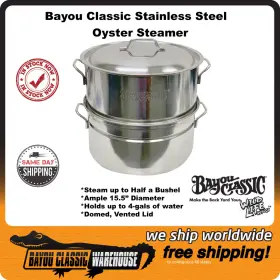 Bayou Classic 050904305053 Stainless Steel Steamer Up To 1/2 Bushel Of Seafood Or Vegetables