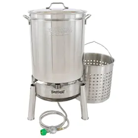 Kds-160 Bayou Classic 62 Quart Stainless Steel Boil And Steam Cooker Kit With Lid Ba