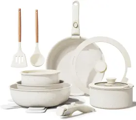 Bazova 199284844407 Ceramic Nonstick Cookware Set Healthy Non Toxic 17-pieces Pots And Pans Rem