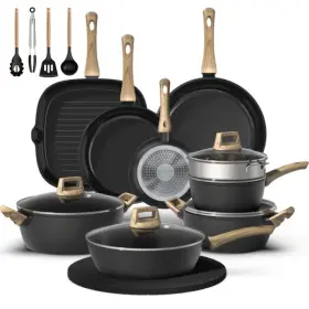 Bazova 199874873961 23piece Pots And Pans Set Non Stick Titanium Ceramic Cookware