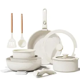 Bz101 Bazova Ceramic Nonstick Cookware Set Healthy Non Toxic 17-pieces Pots And Pans