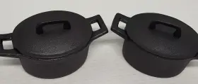 Be Basic Essentials 048552145893 Cast Iron Mini Covered Over Casserole Pans With Lids 7 Inch X4