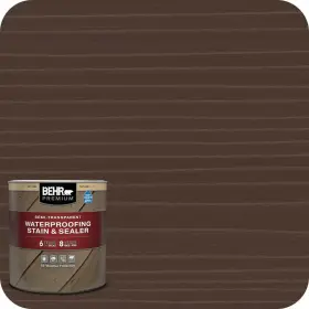 St-201 Behr Premium 445027024012 1 Quart #st-201 English Brown Semi-transparent Waterproofing Exterior Wood Stain A