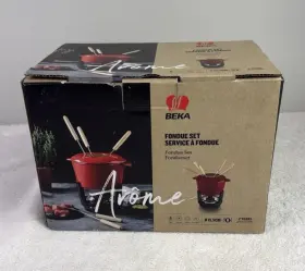 Beka 458166303737 Arome Fondue Set For 6 Cast Iron Ceramic Red