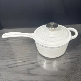 Bf-wec101 Bel Fer Cast Iron White Enamel 1 3/4 Quart Pot Limited Edition Dwellsix New In Box