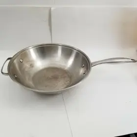 11259 Belgique Tools Of The Trade 12.5 Inch Frying Wok Pan Copper Bottom