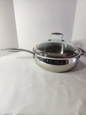 30769 Belgique 12 Inch Stainless Steel 6 Quart Saute Pan With Glass Lid Tools Of The Trade