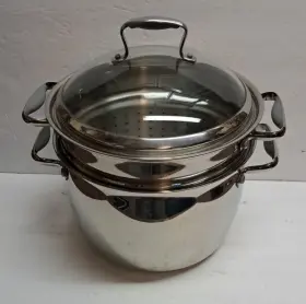 31279 Belgique 11 Quart Ss Stock Pot Steamer Strainer Lid Tools Of The Trade Vgc
