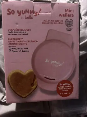 Bella 829486179358 So Yummy By Mini Valentine Heart Waffle Maker Pink - New