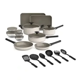 Bella 829486352416 - 21-piece Ceramic Nonstick Cookware Set Oatmilk