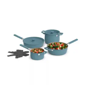 92346486 Bella Housewares 9pc Storemore Ceramic Nonstick Cookware Set Surf