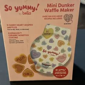 Txw-206sh Bella So Yummy Valentines Mini Waffle Maker Hearts Kitchen Apartments Dorms Campers