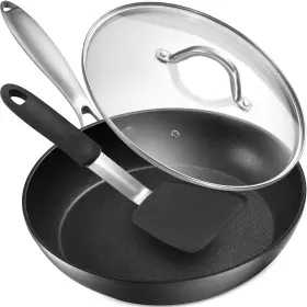 Bw-pwl-10 Belwares Nonstick Frying Pan With Spatula And Lid - 10 Inch Non Stick Skillet E