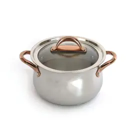 2220286 Berghoff Stockpot 8 Inch 4.8- Quart 18/10-stainless Steel Silver Rose Gold With Glass Lid