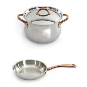 2224312 Berghoff 3-pc 18/10-stainless Steel Starter Set With Ss Lid Rose Gold Handles