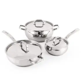 2224319 Berghoff 6-pc 18/10 Stainless Steel Starter Cookware Set With Ss Lid Belly Shape