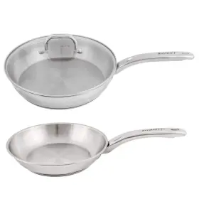 2224379 Berghoff Belly Shape 18/10 Stainless Steel Cookware Set In Silver With Glass