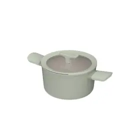 3950451 Berghoff Balance 8 Inch 3.3 Quart Aluminum Nonstick Ceramic Stockpot In Sage With Glass Lid