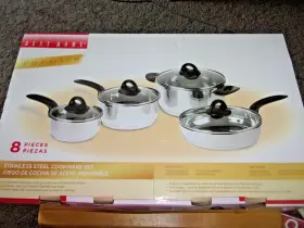 B10309 Best Home Premier New 8 Piece Stainless Steel Cookware Set