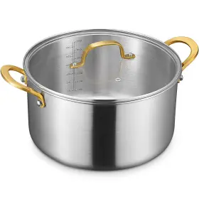 B0f3j58npv Bezia 12 Quart 3-ply Stainless Steel Stockpot Soup Pot Lid In Fully Clad