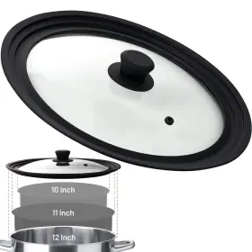 B07gq8qd6g Bezrat Universal Lids For Pots Pans And Skillets - 2-pack Heat-resistant Covers Tem