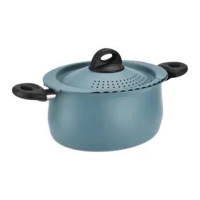 Bialetti 076753071390 Taste Of Italy Nonstick Pasta Pot With Strainer Lid 5.5-quart Teal