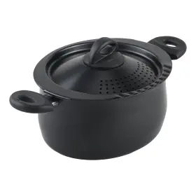 Bialetti 764999821892 5.5 Quart Pasta Pot With Strainer Lid Charcoal Elongated Oval