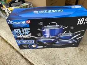 Blue Diamond 885837017762 12-piece Toxin-free Ceramic Nonstick Pots And Pans Cookware Set